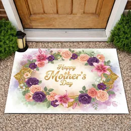 Happy Mother's Day Golden Script Floral Filigree - Mother's Day Gift for Mom Doormat