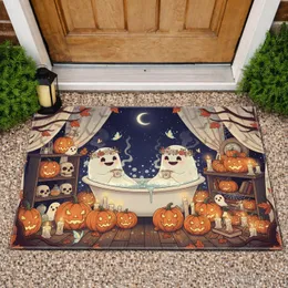 Ghosts Bathtub Pumpkins Jack-O'-Lanterns Skulls - Halloween Home Decor Gift Doormat