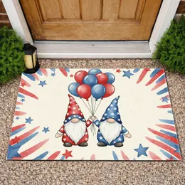 Patriotic Gnomes Star-Spangled Balloons Stripes - Independence Day Home Decor Doormat