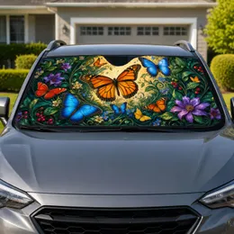 Monarch Butterfly Garden With Emerald Vines For Summer Road Trips And Nature Lovers Car Sunshade