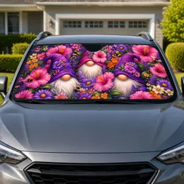 Whimsical Spring Garden Gnomes With Floral Bumblebees For Cottagecore Decor Fans Car Sunshade