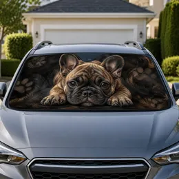Realistic French Bulldog Puppy Portrait For Pet Lovers Road Trip Decor And Dog Moms Car Sunshade