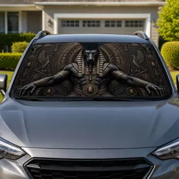 Anubis Egyptian Guardian Temple Relief For Ancient Mystic Auto Decor Enthusiasts Car Sunshade
