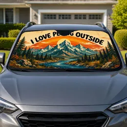 I Love Peeing Outside Camping Mountains Outdoor Adventure Gift For Hikers And Campers Car Sunshade