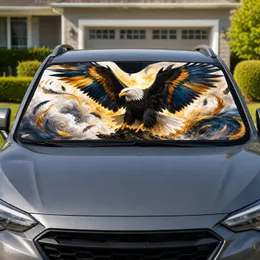 Bald Eagle With Raised Wings Patriotic Wildlife Decor For Outdoor Adventure Lovers Car Sunshade