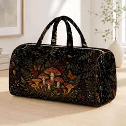 Gothic Mushroom Woodland With Butterflies And Snail For Autumn Fairycore Style Lovers Quilted Weekend Bag