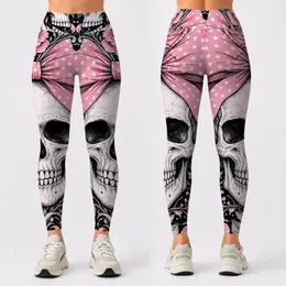 Pink Bow Skull Collage Goth Tattoo Flash For Alt Fashion And Festival Wear Lovers Leggings