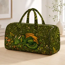 Sleeping Baby Forest Dragon Whimsical Woodland Fantasy Holiday Travel Gift For Women Quilted Weekend Bag