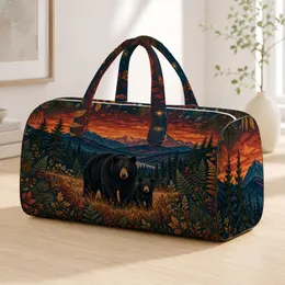 Black Bear And Cub Mountain Wilderness For Lodge Getaways And Outdoor Travel Lovers Quilted Weekend Bag