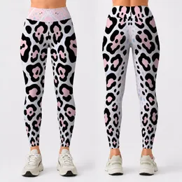 Pastel Leopard Spots With Blush And Ice Blue Athletic Streetwear Wildcat Style For Women Leggings