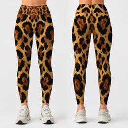 Luxury Leopard Spots In Golden Tan For Chic Streetwear And Urban Night Out Style Leggings