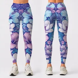 Tropical Hibiscus Magnolia Lotus Florals For Resort Yoga Fitness And Beach Workouts Leggings