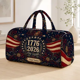 1776 2026 Patriotic Stars And Stripes 250 Years America Anniversary Travel Gift For Her Quilted Weekend Bag
