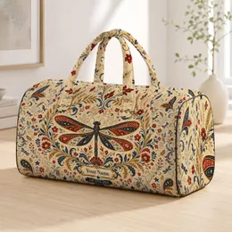 Patriotic Dragonfly With Laurel Wheat Wreath For Heritage Travel And Summer Getaways Quilted Weekend Bag