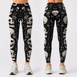 Gothic Skull Moon And Bat Motifs For Summer Night Occult Streetwear Looks For Women Leggings