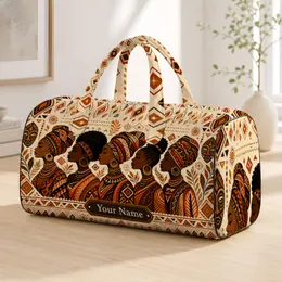 Afrocentric Women Procession Geometric Heritage Style For Travel And Cultural Events Quilted Weekend Bag