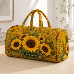 Golden Sunflower Garden Harvest Travel Style Gift For Flower Lovers And Nature Fans Quilted Weekend Bag