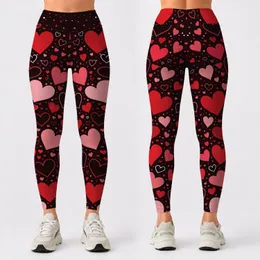Crimson Heart Confetti On Espresso Burgundy For Valentine Resort Style Lovers Leggings