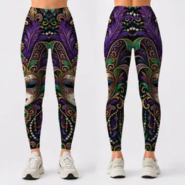 Venetian Masquerade Mask Mardi Gras Jewel Tone Carnival Glamour Outfit Festival Party Leggings