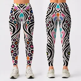 Bold Safari Pop Zebra Leopard Stripes Colorful Workout Yoga Gym Athleisure For Women Leggings