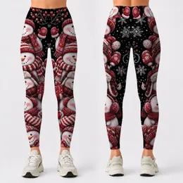 Stacked Snowman Watercolor Christmas Winter Holiday Outfit Style For Festive Women Leggings