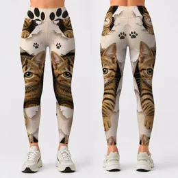 Cute Tabby Kittens With Black Paw Marks For Cozy Pet Lover Lounge Days And Cat Moms Leggings