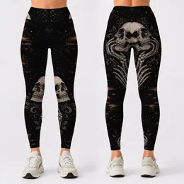 Gothic Skull And Skeleton Hand Punk Goth Outfit For Halloween And Alternative Style Leggings