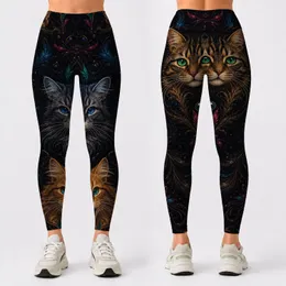 Colorful Painterly Cat Faces For Everyday Comfort And Whimsical Animal Style Lovers Leggings