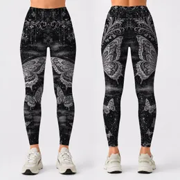 White Butterfly Faux Denim Gothic Romance Monochrome Boutique Festival Style For Her Leggings