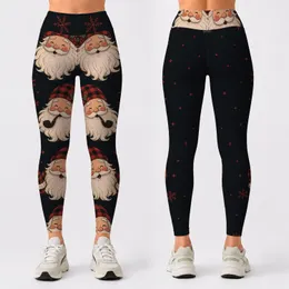 Santa Folk Art Winter Holiday Gift for Women Christmas Party and Cozy Seasonal Wear Leggings