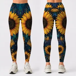 Sunflower Botanical Garden Activewear For Yoga, Travel And Everyday Women's Style Leggings