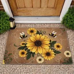 Daisy Bumblebees Farmhouse Florals - Home Decor Gift for Garden Lover Doormat