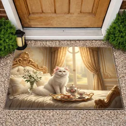 Cat Rococo Golden Bed Tea Party Floral Boudoir - Home Decor Gift for Cat Lover Doormat