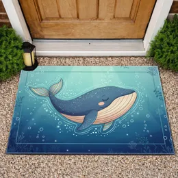 Whale Ripples Bubbles Aquatic Scene - Home Decor Gift for Ocean Lover Doormat
