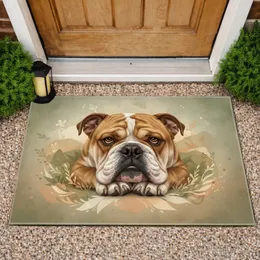 Bulldog Resting Calmly Soft Wrinkles Expressive Eyes - Dog Lover Home Decor Gift Doormat