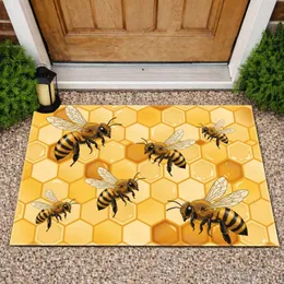 Honeybees Golden Honeycomb Hive - Home Decor Gift for Bee Lovers Doormat