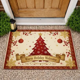 Christmas Tree Warm Holiday Welcome Banner - Festive Home Decor Gift Doormat