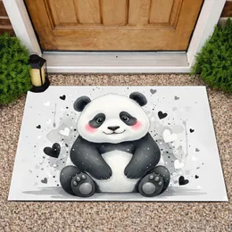 Chubby Baby Panda Rosy Cheeks Hearts - Home Decor Gift for Panda Lover Doormat