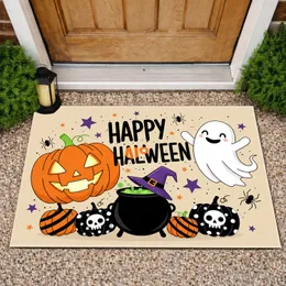 Happy Halween Jack-o'-lantern Ghost Cauldron Spiders - Halloween Party Doormat