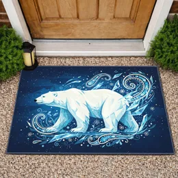 Polar Bear Paisley Ice Shard Arctic Night - Home Decor Gift for Wildlife Admirer Doormat