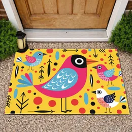 Birds Circles Ovals Chevrons Home Decor Gift Doormat