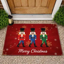 Christmas Nutcracker Soldiers Snowflake Merry Christmas - Holiday Home Entrance Decor Doormat