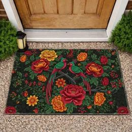 Exotic Birds Blooming Flowers - Home Decor Gift for Nature Lovers Doormat