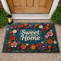Sweet Home Garden Flowers Strawberries Lush Foliage Berries - Home Decor Gift Doormat