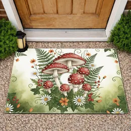 Amanita Mushrooms Wildflower Foliage - Home Decor Gift for Mushroom Lover Doormat