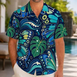 Tropical Butterfly Wing Motifs for Beach Vacation Style and Resort Travel for Men Hawaiian Shirt