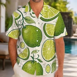 Vintage Lime Citrus Botanical For Tropical Vacations, Beach Parties, And Resort Wear Hawaiian Shirt