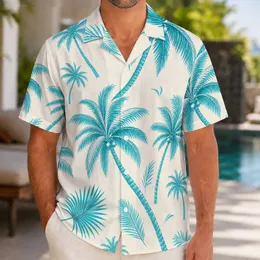 Turquoise Coconut Palm Motifs For Beach Vacations, Resort Parties And Tropical Getaways Hawaiian Shirt