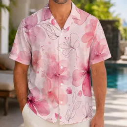 Watercolor Pink Aloha Florals for Beach Vacations, Resort Wear, and Summer Getaways Hawaiian Shirt