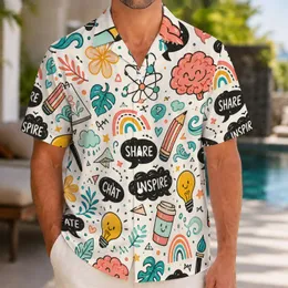 Colorful Creative Doodles For Beach Vacations, Teachers, Artists And Trendy Adults Hawaiian Shirt